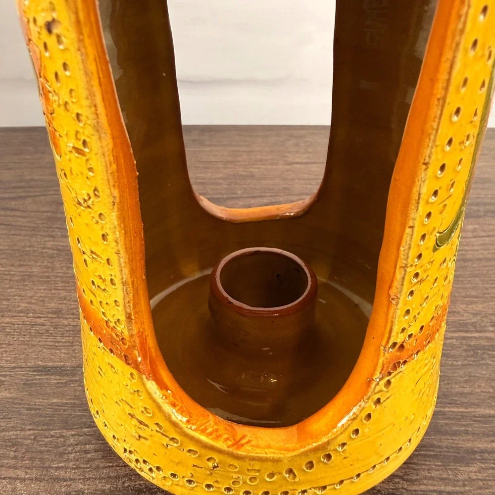 Bitossi Liberty Candle Holder Yellow Italian Pottery Rosenthal Netter